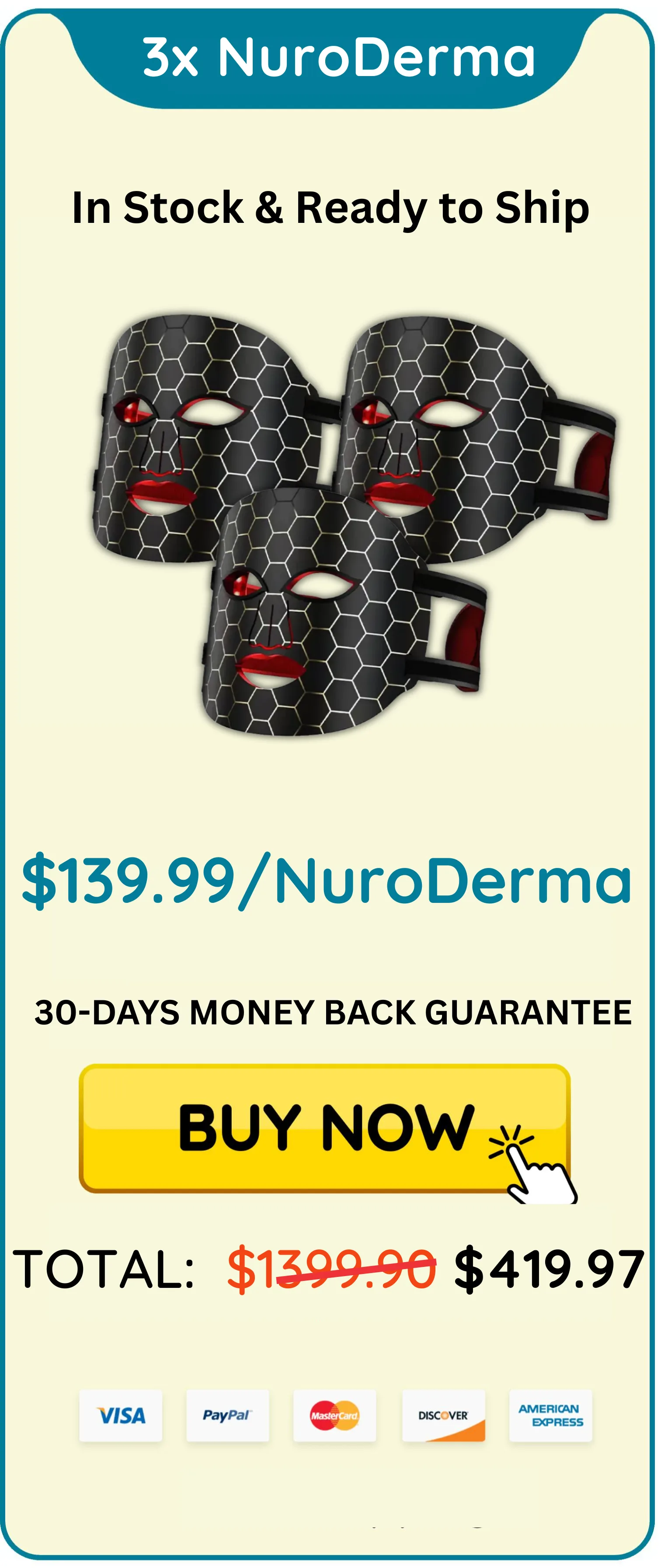 NuroDerma LED Light Mask package 3
