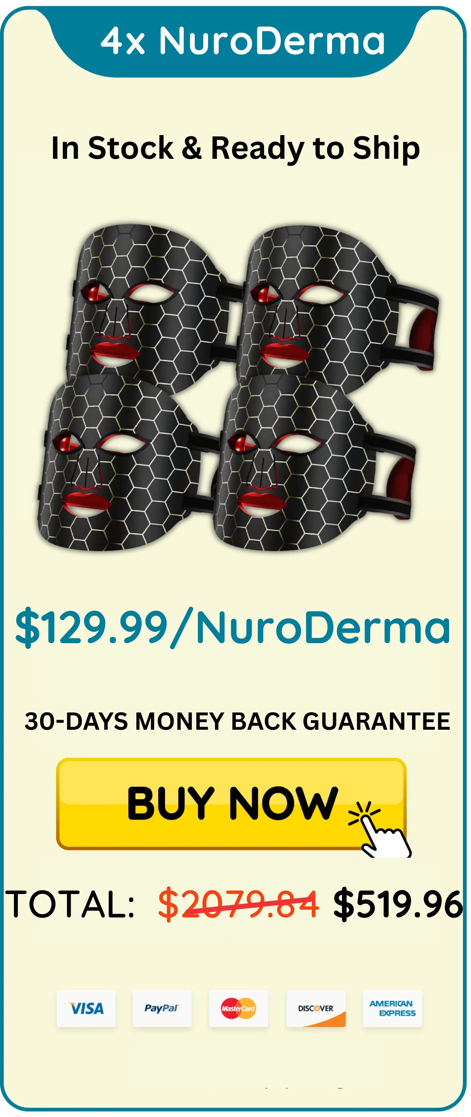 NuroDerma LED Light Mask package 4